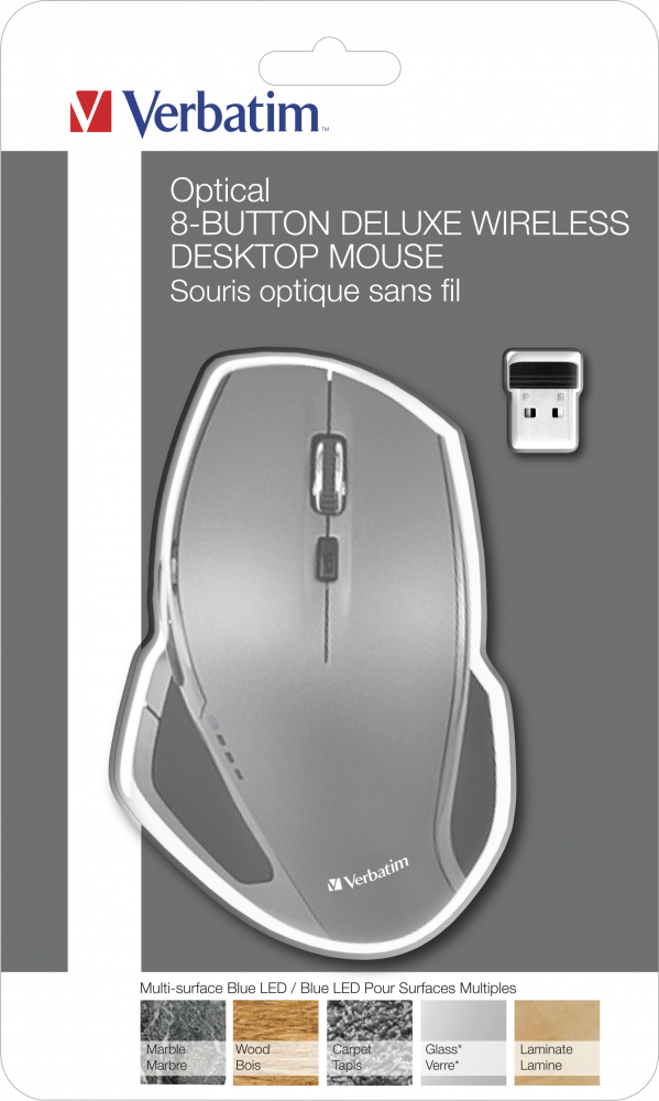 8-Button Wireless Mouse Blue LED
