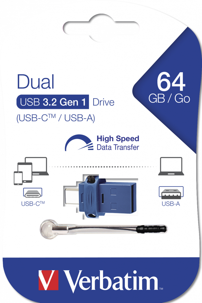 Çift USB Sürücü USB-C / USB-A 64 GB