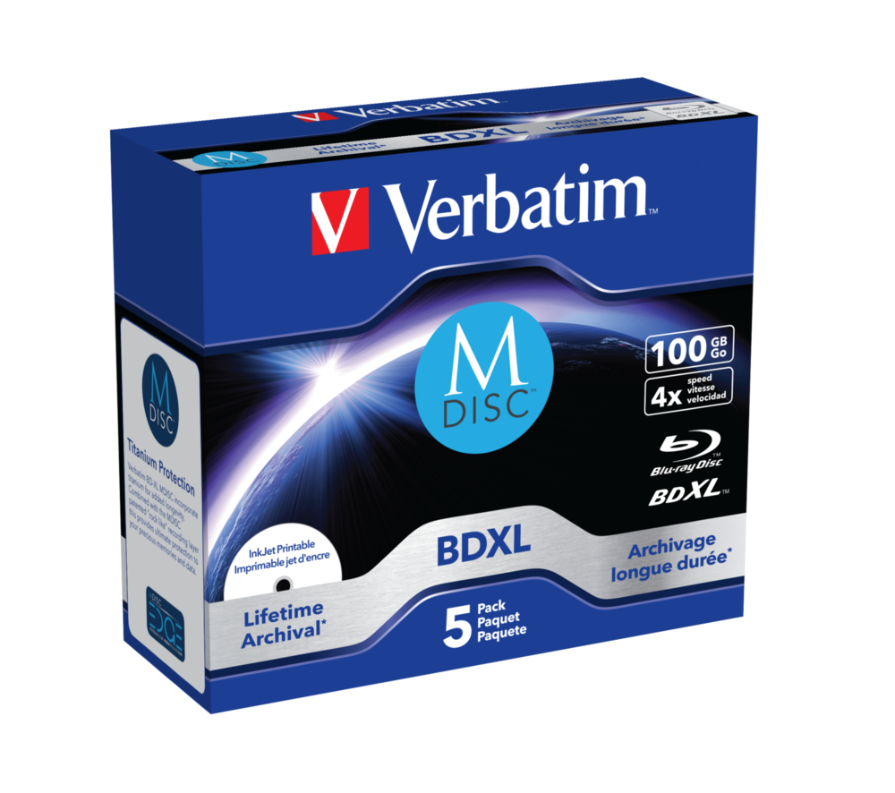 Verbatim MDISC Lifetime archival BDXL 100GB - 5 pack jewel case