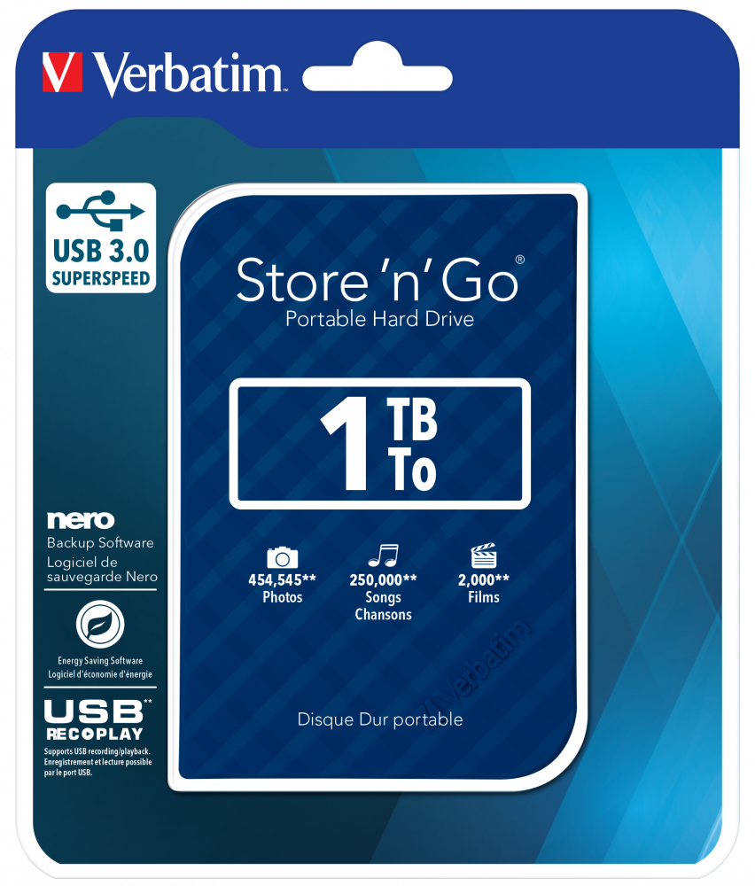 Store 'n' Go USB 3.0 Taþýnabilir Sabit Sürücü 1TB - Mavi