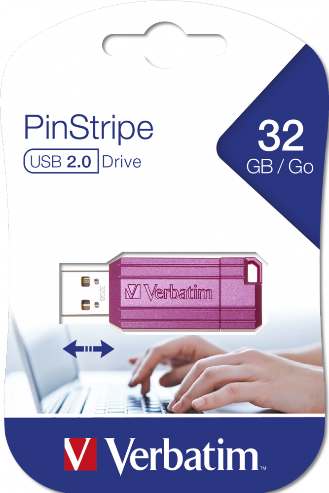 PinStripe USB Sürücü 32GB Sıcak Pembe