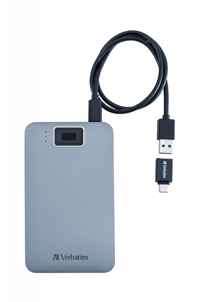 Üst Düzey Parmak İzi Güvenliği Taşınabilir USB-C Sabit Sürücü 2TB