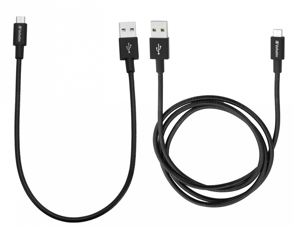 Mikro USB Eşitleme ve Şarj Kablosu 100 cm ve 30 cm Siyah 2'li Paket