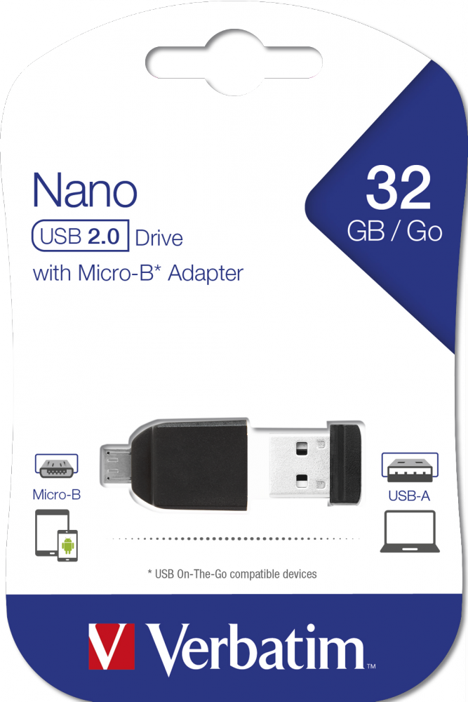 Mikro USB Adaptöre sahip 32GB' lık NANO USB Sürücü