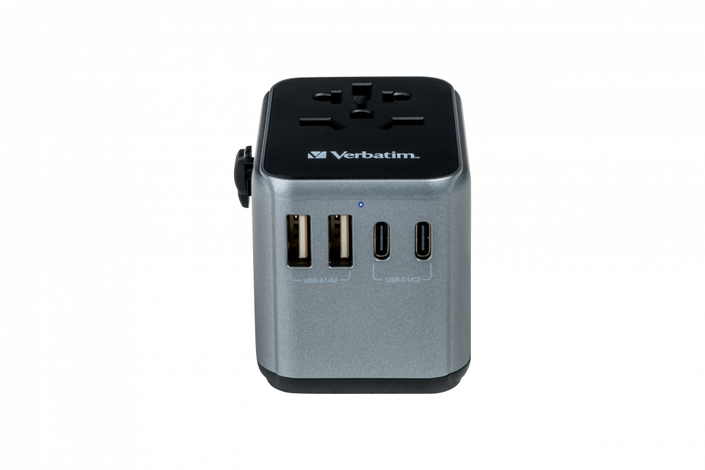 Universal Travel Adapter UTA-03 Plug with USB-C PD & QC, 2 x USB-C & 2 x USB-A ports